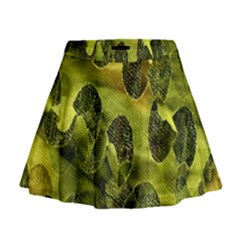 Olive Seamless Camouflage Pattern Mini Flare Skirt by Nexatart