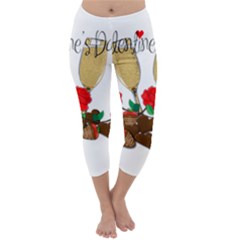 Valentine s Day Romantic Design Capri Winter Leggings  by Valentinaart