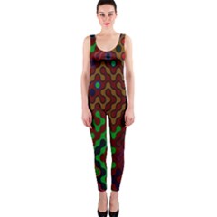 Psychedelic Abstract Swirl Onepiece Catsuit by Nexatart