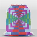 Texture Fabric Textile Jute Maze Drawstring Bag (Small) View2