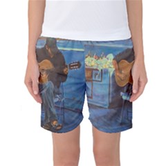 Man And His Guitar Women s Basketball Shorts by digitaldivadesigns