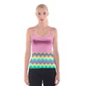 Easter Chevron Pattern Stripes Spaghetti Strap Top View1