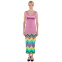 Easter Chevron Pattern Stripes Fitted Maxi Dress View1