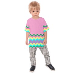 Easter Chevron Pattern Stripes Kids  Raglan Tee