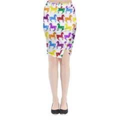 Colorful Horse Background Wallpaper Midi Wrap Pencil Skirt by Amaryn4rt