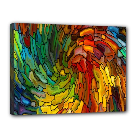 Stained Glass Patterns Colorful Canvas 16  X 12  by Amaryn4rt