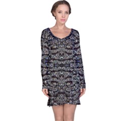 Black Diamonds Long Sleeve Nightdress by boho