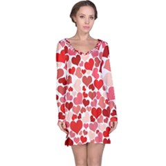 Red Hearts Long Sleeve Nightdress by boho