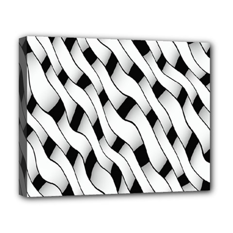 Black And White Pattern Deluxe Canvas 20  X 16   by Simbadda