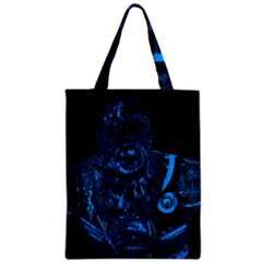 Warrior - Blue Zipper Classic Tote Bag by Valentinaart