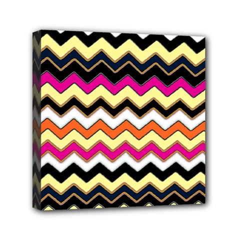 Colorful Chevron Pattern Stripes Pattern Mini Canvas 6  X 6  by Simbadda