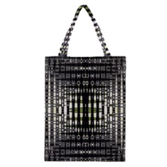 Interwoven Grid Pattern In Green Classic Tote Bag by Simbadda