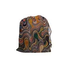 Swirl Colour Design Color Texture Drawstring Pouches (medium)  by Simbadda