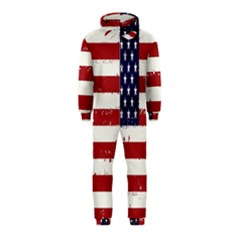 Flag United States United States Of America Stripes Red White Hooded Jumpsuit (kids) by Simbadda