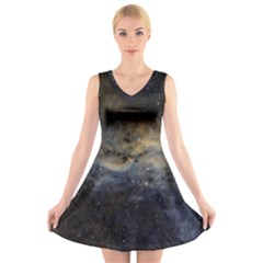 Propeller Nebula V-neck Sleeveless Skater Dress by SpaceShop