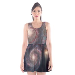 Whirlpool Galaxy And Companion Scoop Neck Skater Dress by SpaceShop