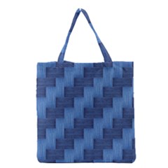 Blue Pattern Grocery Tote Bag