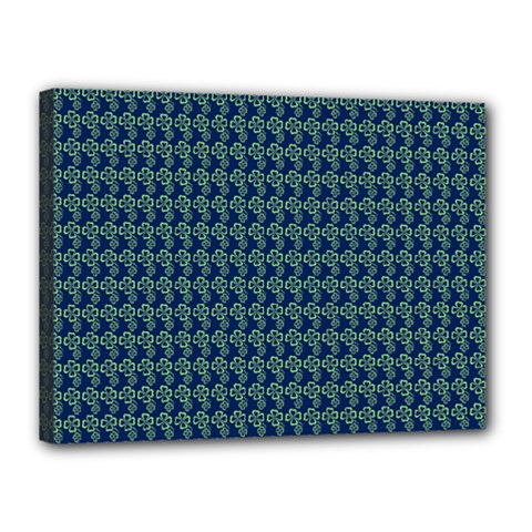 Clovers On Dark Blue Canvas 16  X 12  by PhotoNOLA