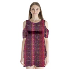 Colorful And Glowing Pixelated Pixel Pattern Shoulder Cutout Velvet  One Piece by Amaryn4rt