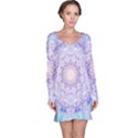 India Mehndi Style Mandala   Cyan Lilac Long Sleeve Nightdress View1