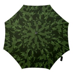 Camouflage Green Army Texture Hook Handle Umbrellas (small) by Simbadda