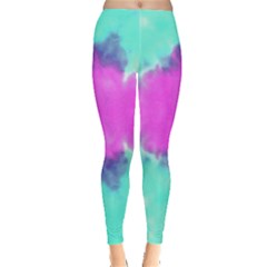 Aqua & Pink Tie Dye Leggings by CoolDesigns