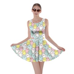 Pink Yellow Kawaii Cute Ghosts Skater Dress