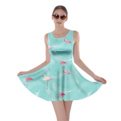 Feather Mint Flamingo V2 Skater Dress