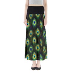 Green Feather Maxi Skirt by CoolDesigns