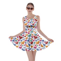 Colorful Colorful Diamond Gemstones On White Jewels Skater Dress