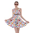 Colorful Colorful Diamond Gemstones on White Jewels Skater Dress View1