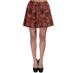 Red Asian Butterfly Japanese Flower Pattern Skater Skirt by CoolDesigns