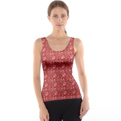 Red Paisley Pattern Design Tank Top by CoolDesigns