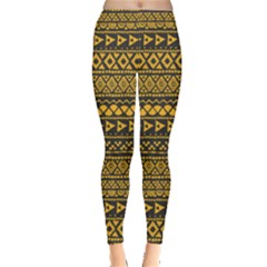 Golden Tribal Aztec Leggings by CoolDesigns