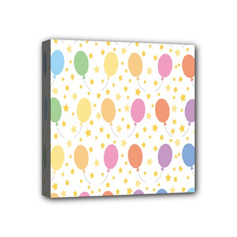 Balloon Star Rainbow Mini Canvas 4  X 4  by Mariart