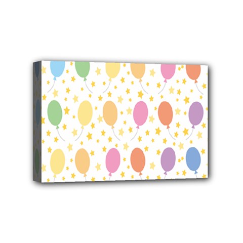 Balloon Star Rainbow Mini Canvas 6  X 4  by Mariart