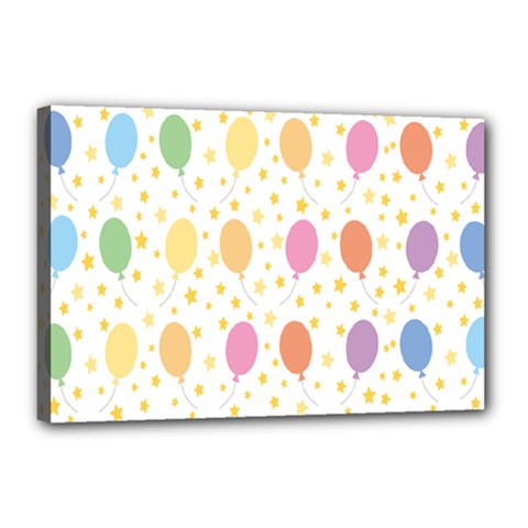 Balloon Star Rainbow Canvas 18  X 12  by Mariart