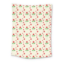 Flower Floral Sunflower Rose Star Red Green Medium Tapestry