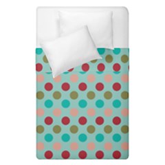 Large Colored Polka Dots Line Circle Duvet Cover Double Side (single Size) by Mariart