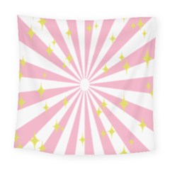 Hurak Pink Star Yellow Hole Sunlight Light Square Tapestry (large) by Mariart