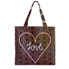 I Love You Love Background Zipper Grocery Tote Bag