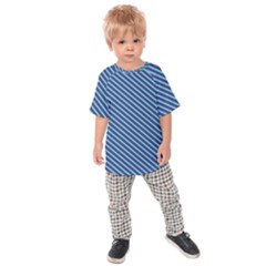 Striped  Line Blue Kids  Raglan Tee