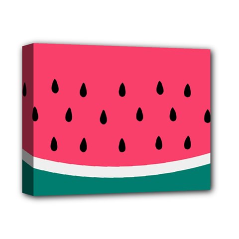 Watermelon Red Green White Black Fruit Deluxe Canvas 14  X 11  by Mariart