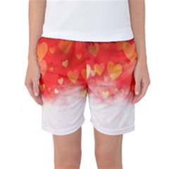 Abstract Love Heart Design Women s Basketball Shorts by Simbadda