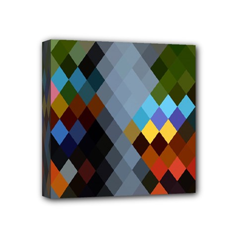 Diamond Abstract Background Background Of Diamonds In Colors Of Orange Yellow Green Blue And More Mini Canvas 4  X 4  by Nexatart