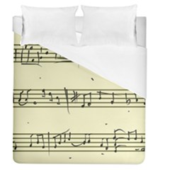 Music Notes On A Color Background Duvet Cover (queen Size) by Nexatart