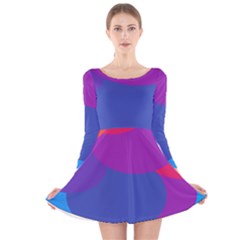 Circles Colorful Balloon Circle Purple Blue Red Orange Long Sleeve Velvet Skater Dress by Mariart