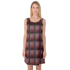 Red Cell Leather Retro Car Seat Textures Sleeveless Satin Nightdress by Nexatart