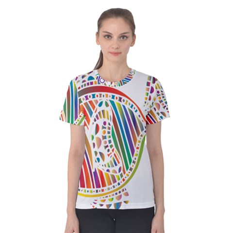 Colorful Fish Animals Rainbow Women s Cotton Tee by Mariart