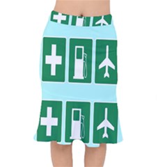 Traffic Signs Hospitals, Airplanes, Petrol Stations Mermaid Skirt by Mariart